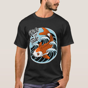 T-shirt Surfer sur la vague de marée et pêcher