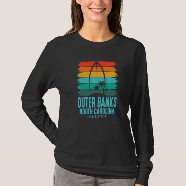 T-shirt Surfer Surf Board Outer Banks Surfboarder Surfing  (Devant)