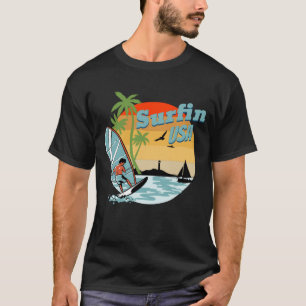 T-shirt surfer surfin en usa