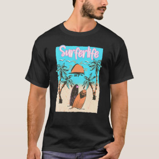 T-shirt Surferlife Surfant Plage Surfeur Vintage Surf