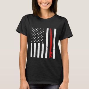T-shirt Surfing American Flag Surfboard