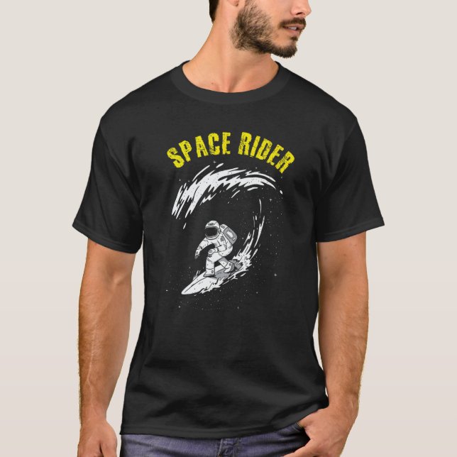 T-shirt Surfing Astronaut Space Rider Surf the Wave   (Devant)