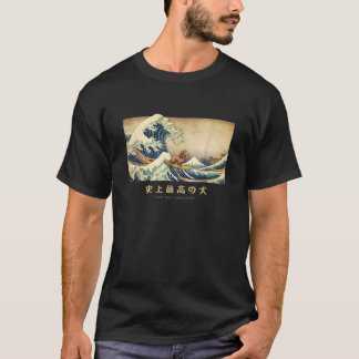 T-shirt Surfing Long Haired Dachshund Kanagawa Wave Japane