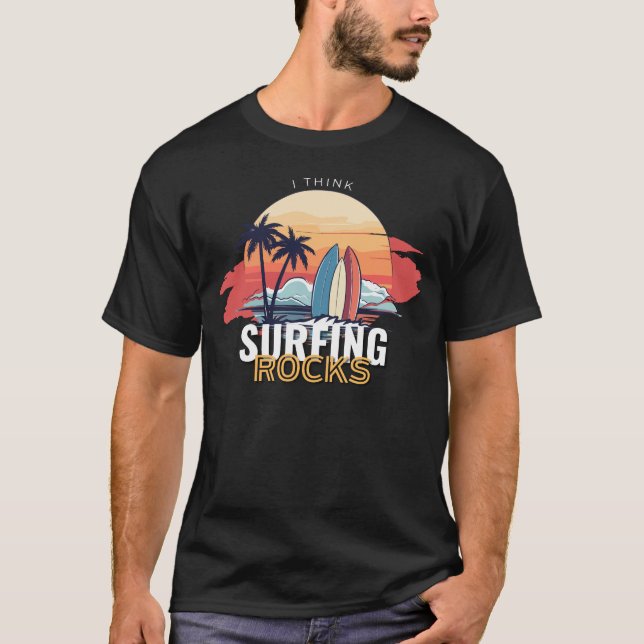 T-shirt Surfing Rocks ! (Devant)