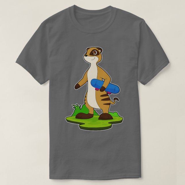 T-shirt Suricate Patineur Skateboard (Design devant)