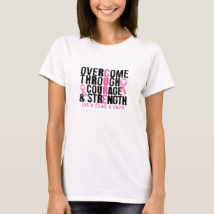 T-shirt Surmonter Le Courage Et La Force Cancer Du Sein