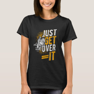 T-shirt SURMONTEZ ÇA Sport Équestre Saut d'Obstacles