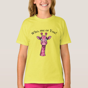 T-shirt Surprise de la girafe rose