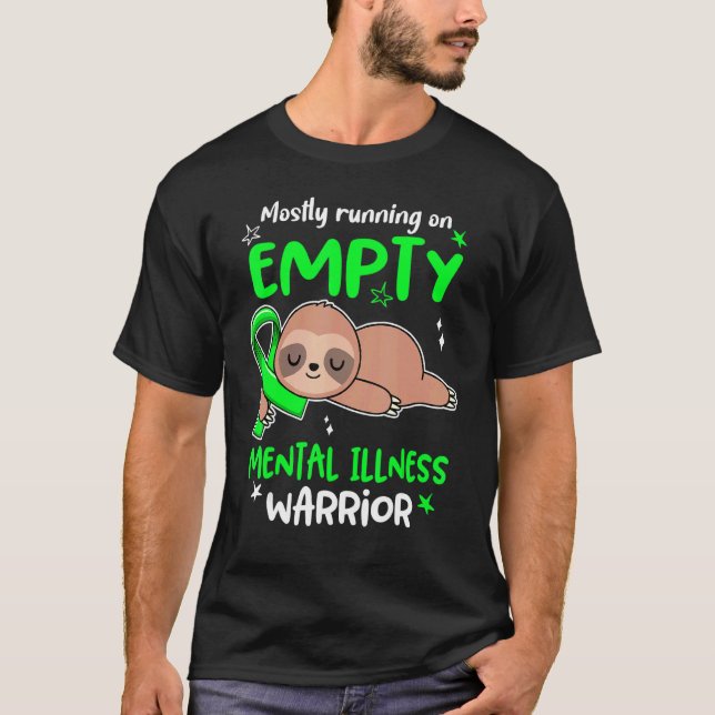 T-shirt Surtout Courir Sur Un Guerrier De Maladie Mentale  (Devant)