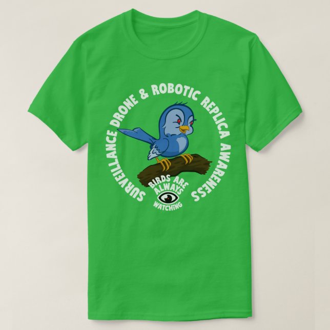 T-shirt Surveillance Drone et réplique robotique sensibili (Design devant)