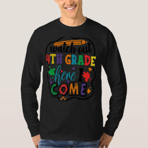 T-shirt Surveillez La 4e Année Je Reviens À L'École T