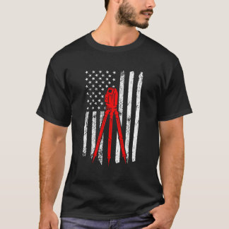 T-shirt Surveyor Us Drapeau Surveyor Surveyor Terrain Surv