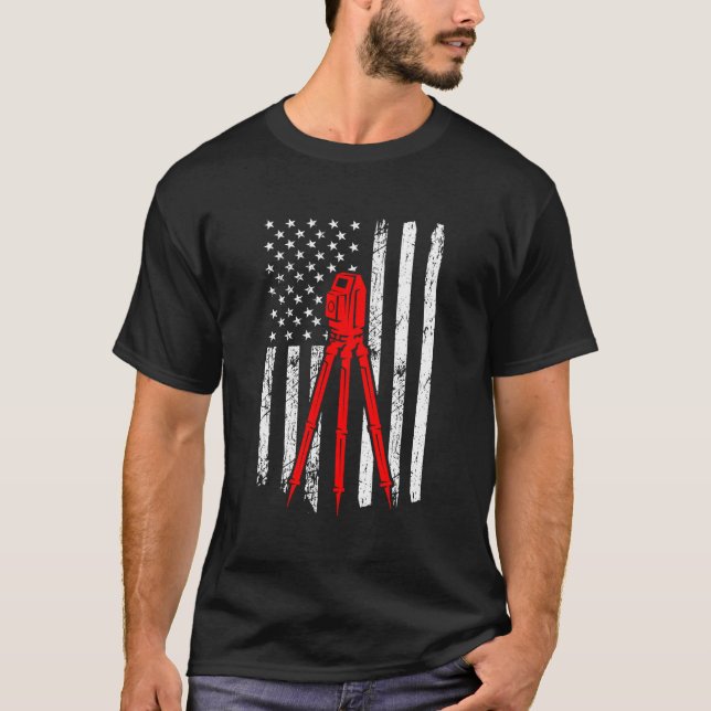 T-shirt Surveyor Us Drapeau Surveyor Surveyor Terrain Surv (Devant)