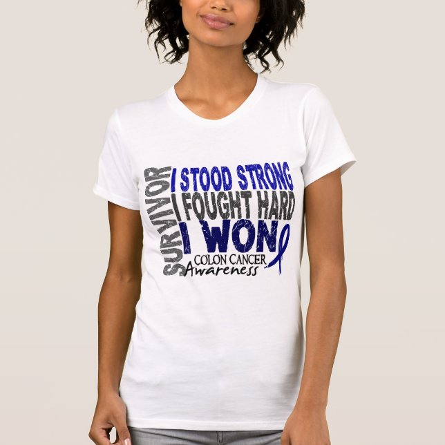 T-shirt Survivant 4 de cancer du colon (Devant)