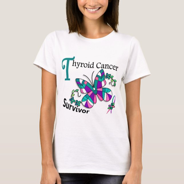 T-shirt Survivant 6 Cancer du thyroïde (Devant)