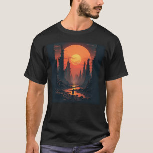 T-shirt Survivant Apocalyptique Marche Ruines de la ville 