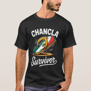 T-shirt Survivant Chancla Drapeau Mexicain Mème Drôle Chan