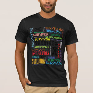 T-shirt Survivant Collage.png de Cancer de mélanome