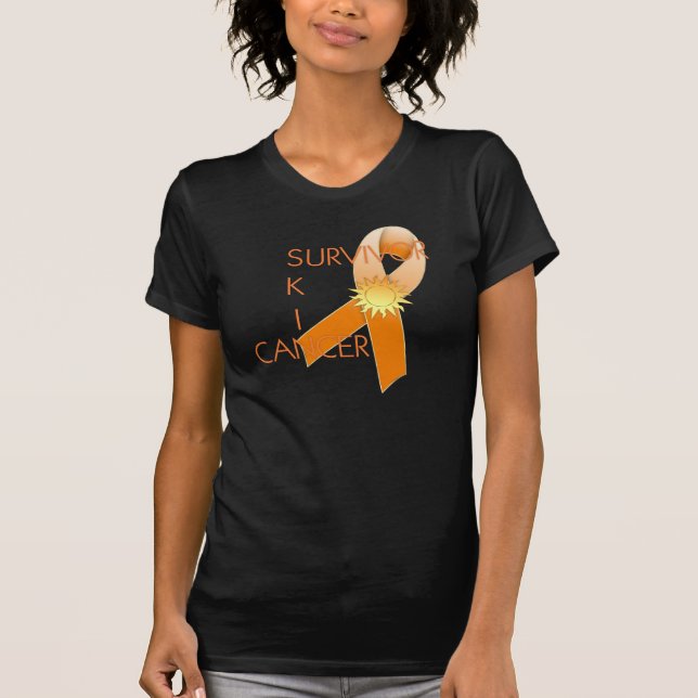 T-shirt Survivant D3 de cancer de la peau : : Puzzle/ruban (Devant)