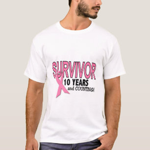 T-shirt SURVIVANT de CANCER DU SEIN 10 ans et comptes