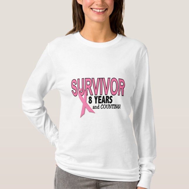 T-shirt SURVIVANT de CANCER DU SEIN 8 ans et comptes (Devant)