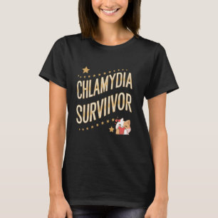 T-shirt Survivant de Chlamydia Drôle Chat Sarcastique Y2K