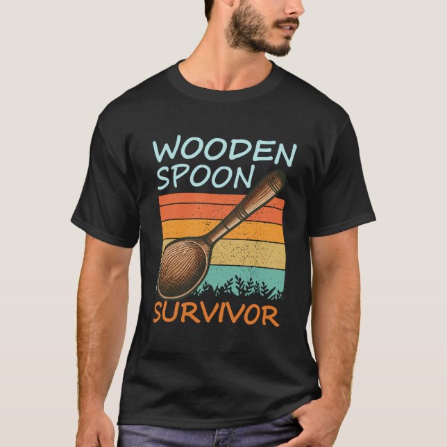T-shirt Survivant de cuillère en bois drôle (Devant)