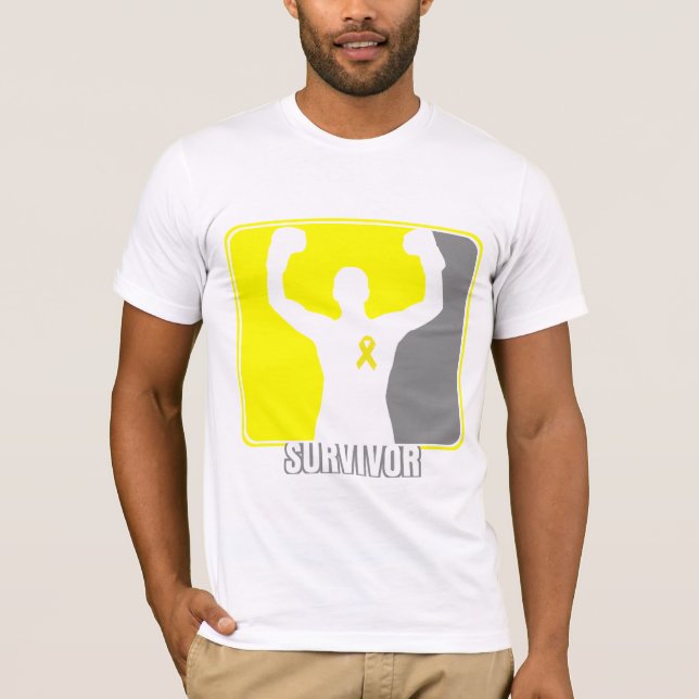 T-shirt Survivant de gain de cancer du testicule (Devant)