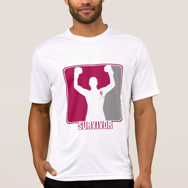 T-shirt Survivant de gain de Cancer principal de cou (Devant)
