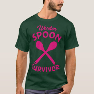 T-shirt Survivant de la cuillère en bois déprimé Texte ros
