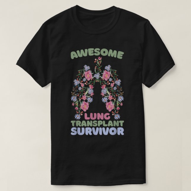 T-shirt Survivant de la transplantation pulmonaire (Design devant)