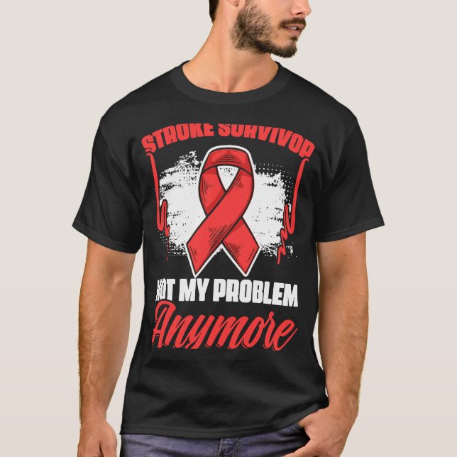 T-shirt Survivant de l'AVC Rouge Ruban frappe le guerrier  (Devant)