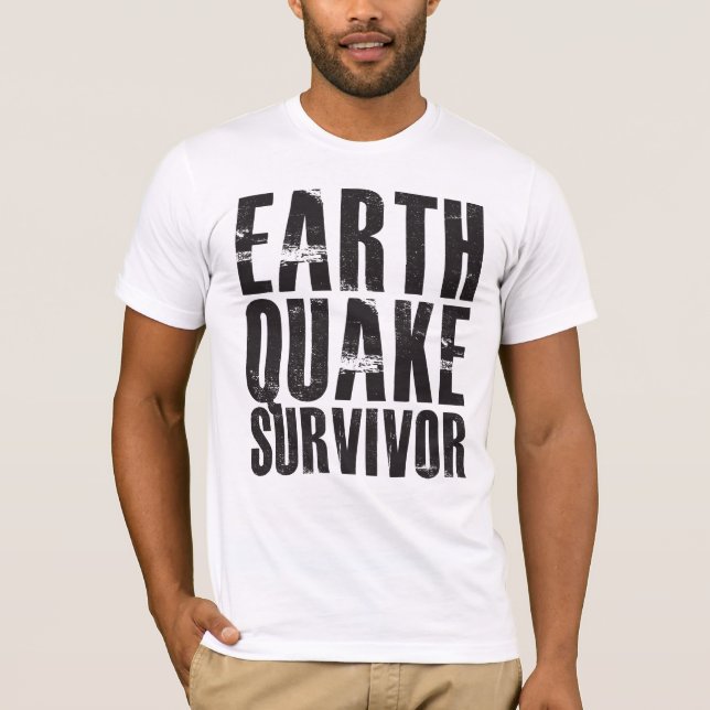 T-shirt Survivant de tremblement de terre - noir (Devant)