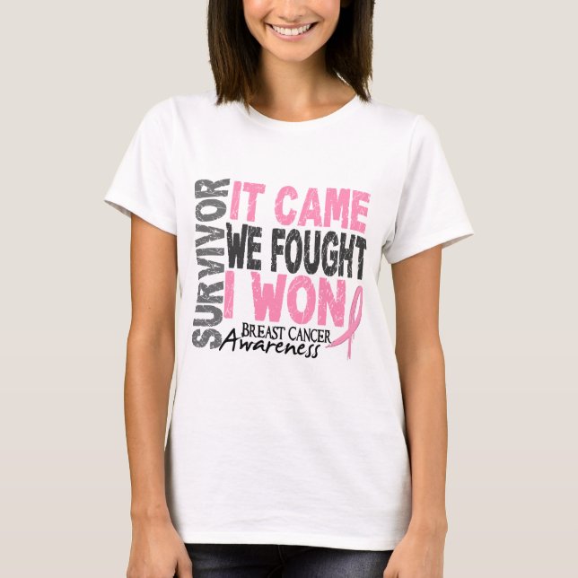T-shirt Survivant du cancer du sein Il est arrivé que nous (Devant)