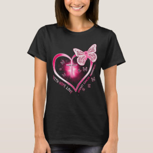 T-shirt survivant du don de papillon croisé du coeur du c