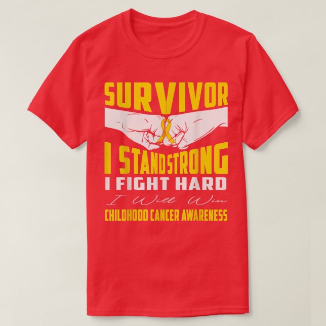 T-SHIRT SURVIVANT JE SUIS FORT ENFANT SENSIBILISATION AU C (Design devant)