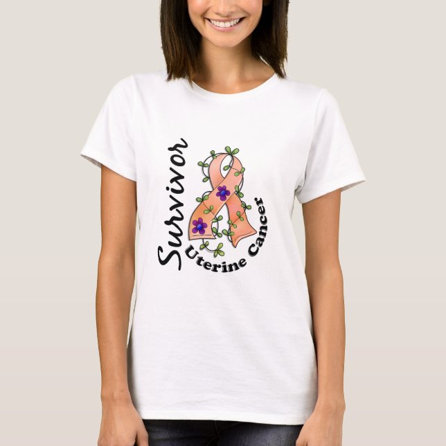 T-shirt Survivant utérin 15 de Cancer (Devant)