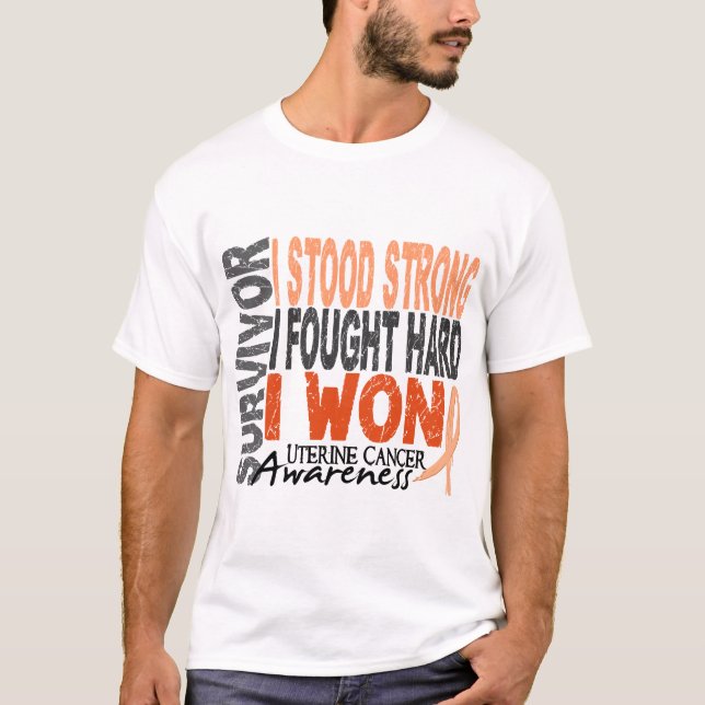 T-shirt Survivant utérin 4 de Cancer (Devant)