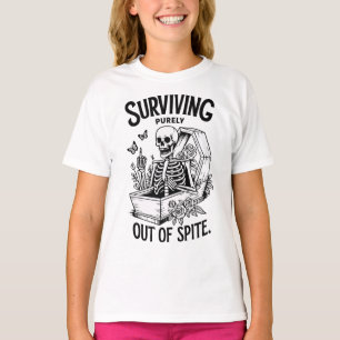 T-shirt Survivre Purement Hors De Spite Goth Skeleton