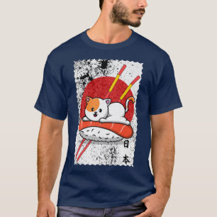 T-shirt Sushi Anime Kawaii Chat Japonais Amateur De Nourri