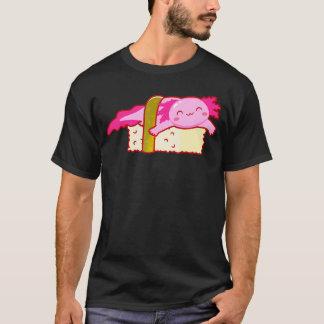 T-shirt Sushi Axolotl Kawaii Anime mignon rose Axolotl Jap