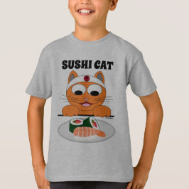 T-shirt SUSHI CAT chat caricature avec Sushi Funny