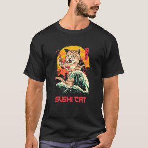T-shirt Sushi Cat Nourriture Japonaise Et Chat Costumé