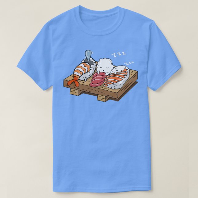 T-shirt Sushi Dormir Chemise Amour Sushi Rolls Drôle Japan (Design devant)
