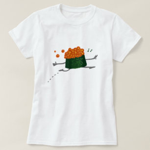 T-shirt Sushi drôles sautants d'oeufs de poisson saumonés