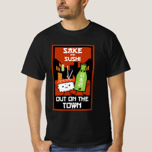 T-shirt sushi et saké