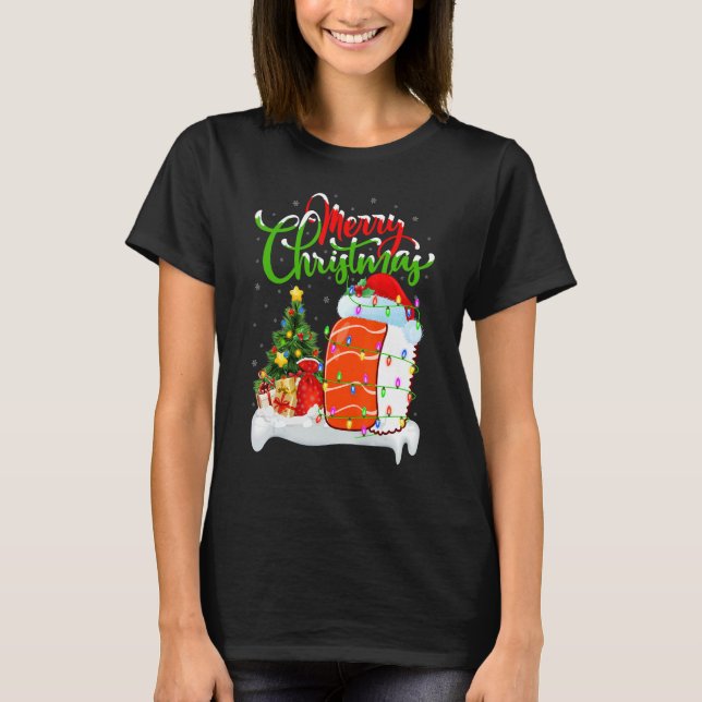 T-shirt Sushi Food   Xmas Decorations Santa Sushi Christma (Devant)