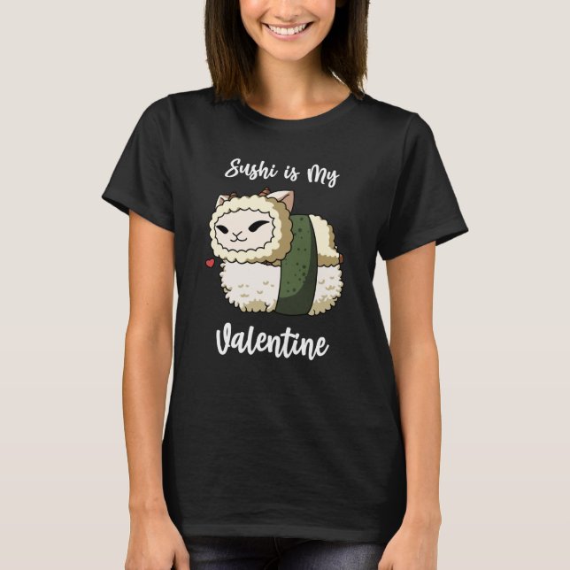 T-shirt Sushi is My Valentine Sheep Valentine's Day (Devant)