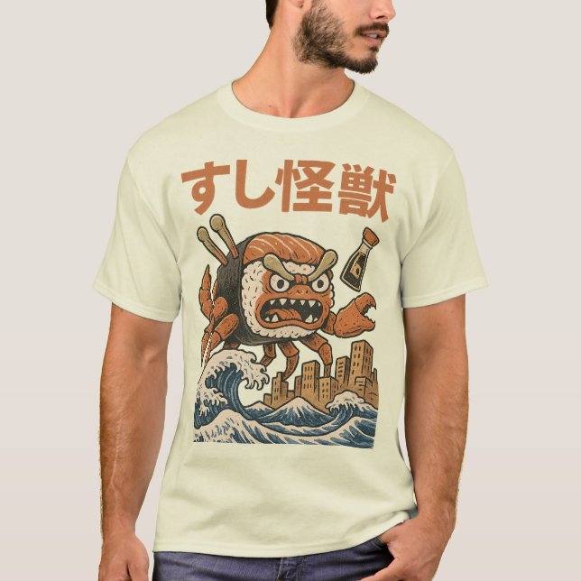 T-shirt Sushi Kaiju! Monstruo de Sushi Gigante (Devant)