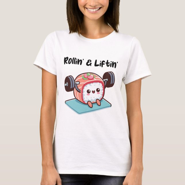 T-shirt Sushi Roll Lifting Weights (Devant)